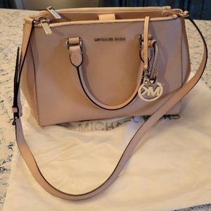 Michael Kors Medium Sutton Pink Saffiano Leather Satchel